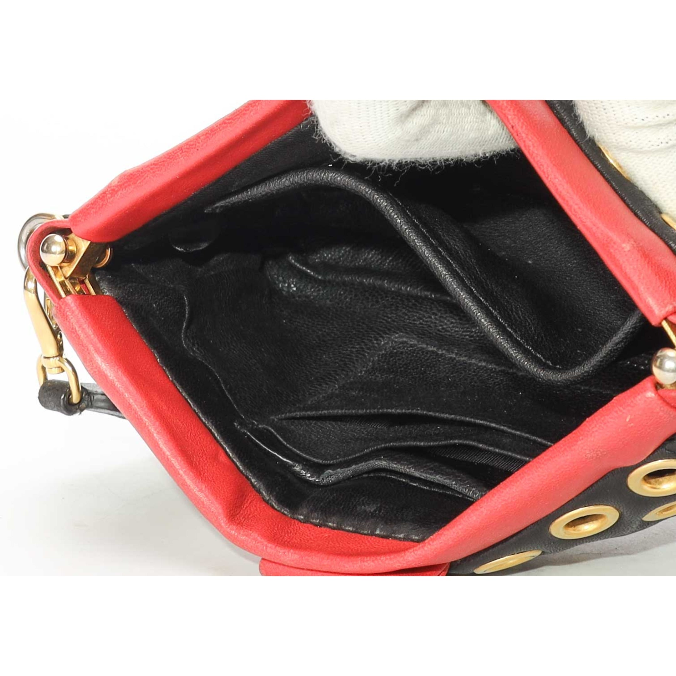 Miu Miu Black Grommet Wristlet