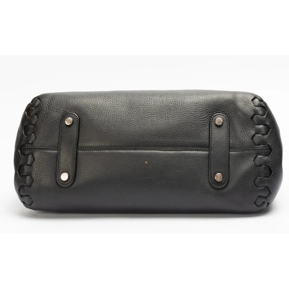 Roberto Cavalli Black Leather Regina Tote