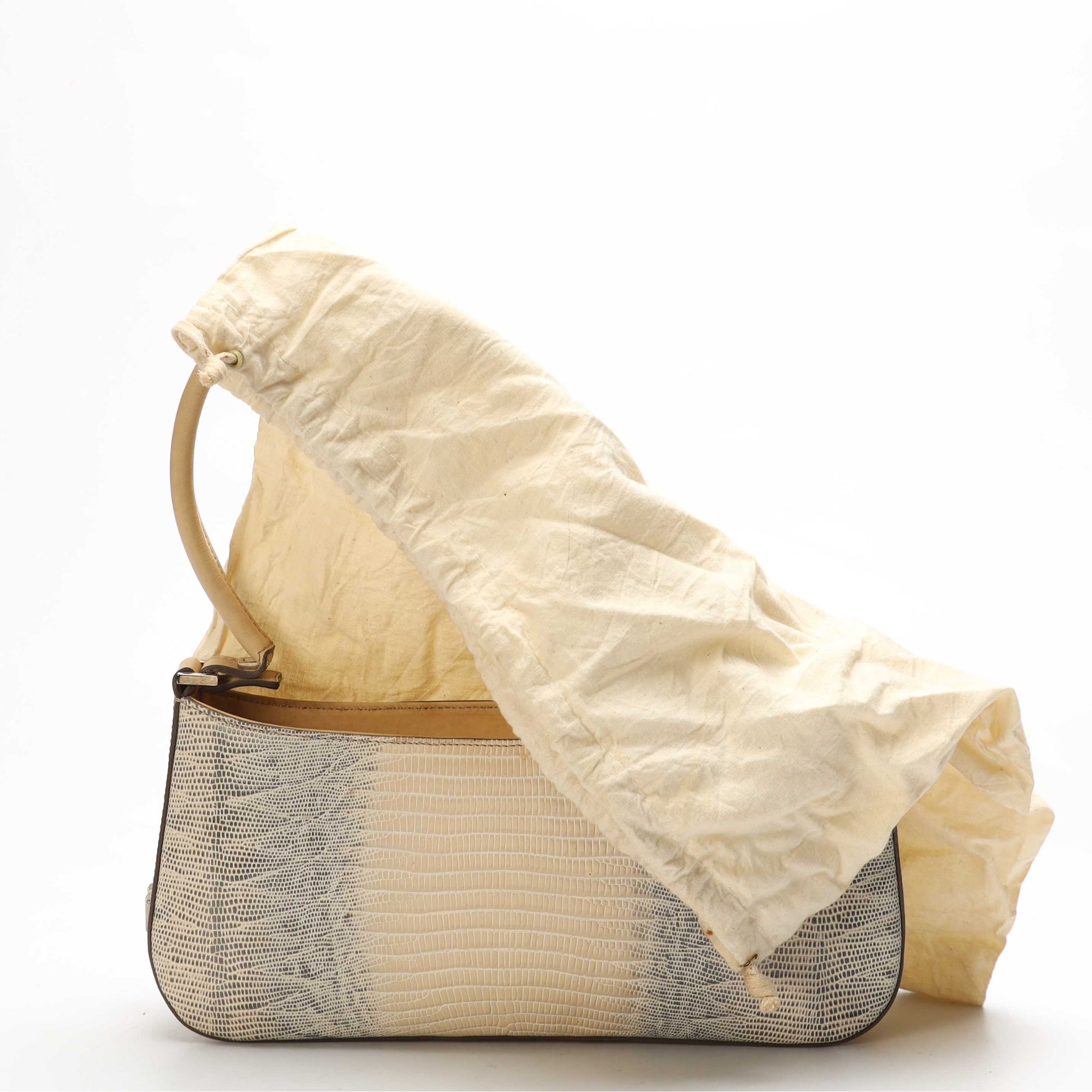 Salvatore Ferragamo Lizard Mini Beige Shoulder Bag