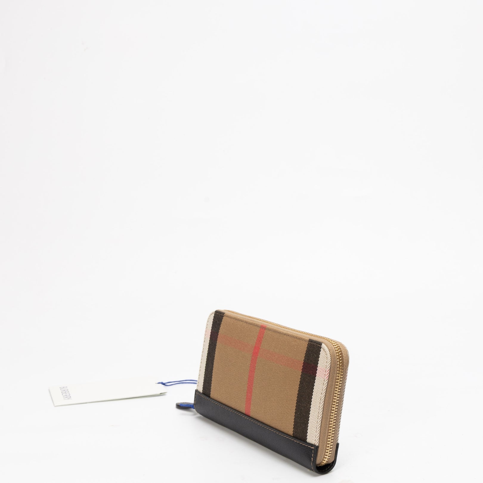 Burberry House Check Canvas Zip-Around Wallet