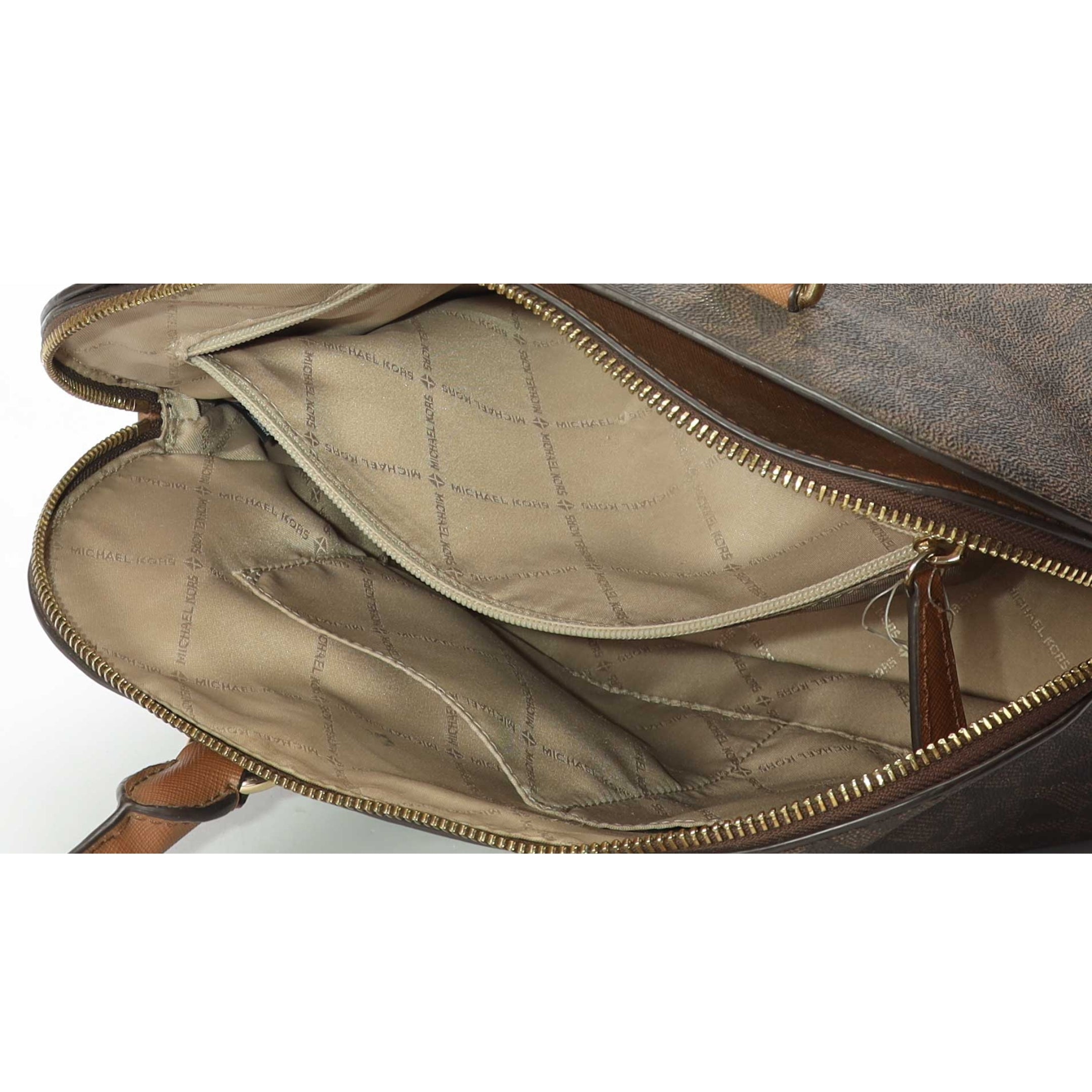 Michael Kors Cindy Medium Logo Brown Satchel