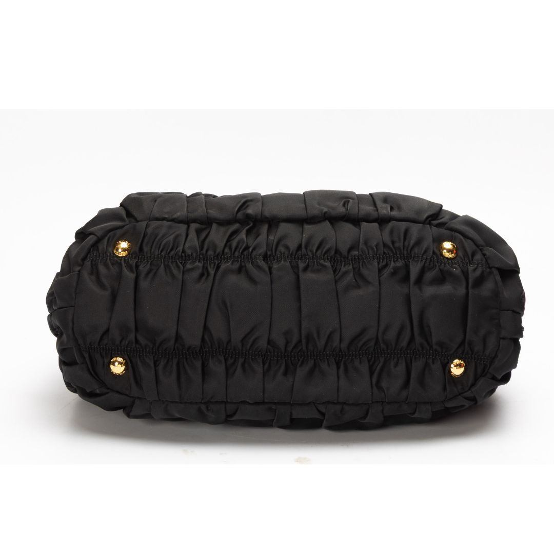 Prada Black Tessuto Nylon Gaufre Tote