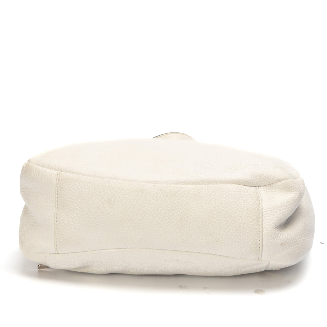 Michael Kors White Hallie Hobo Bag