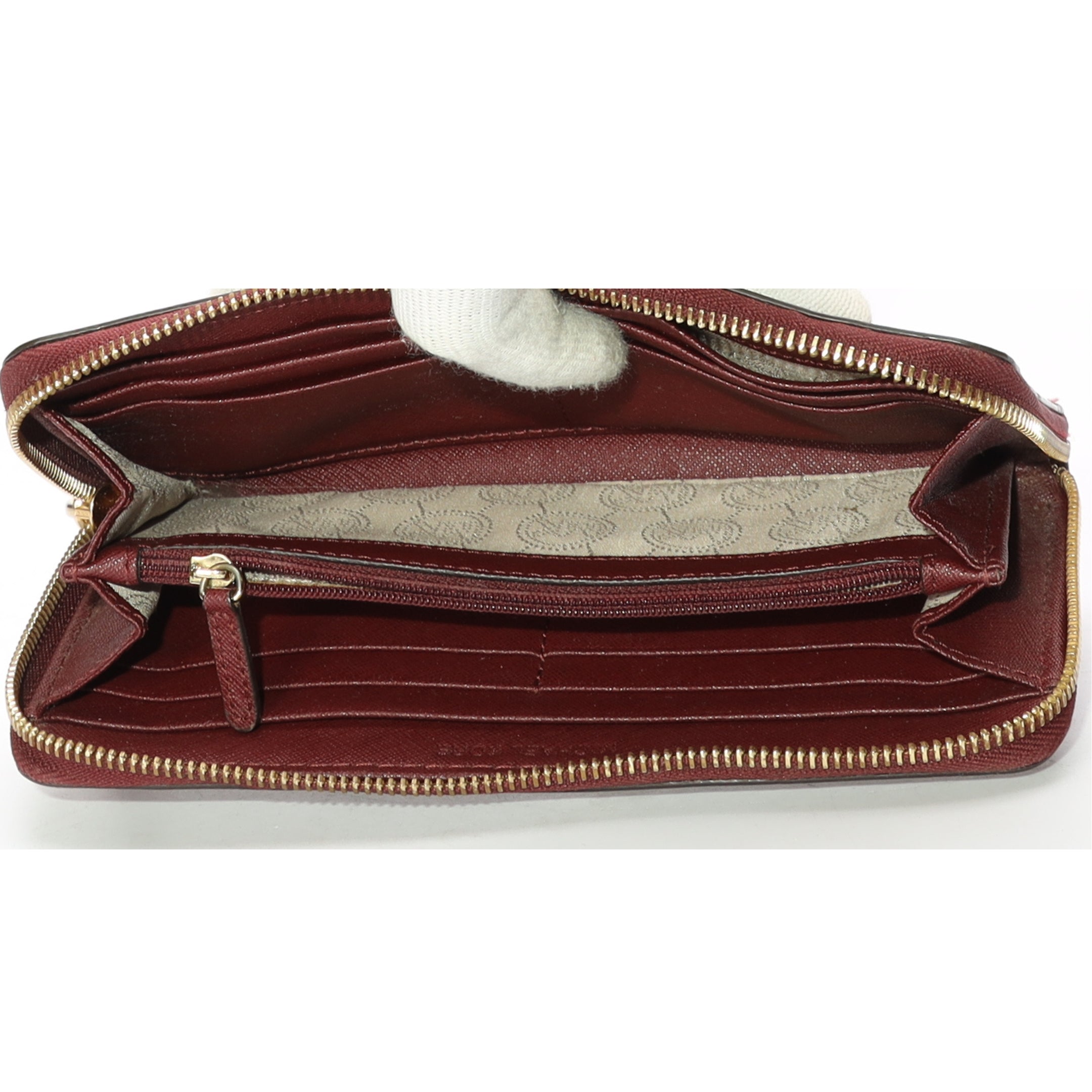 Michael Kors Maroon Fulton Zippy Wallet