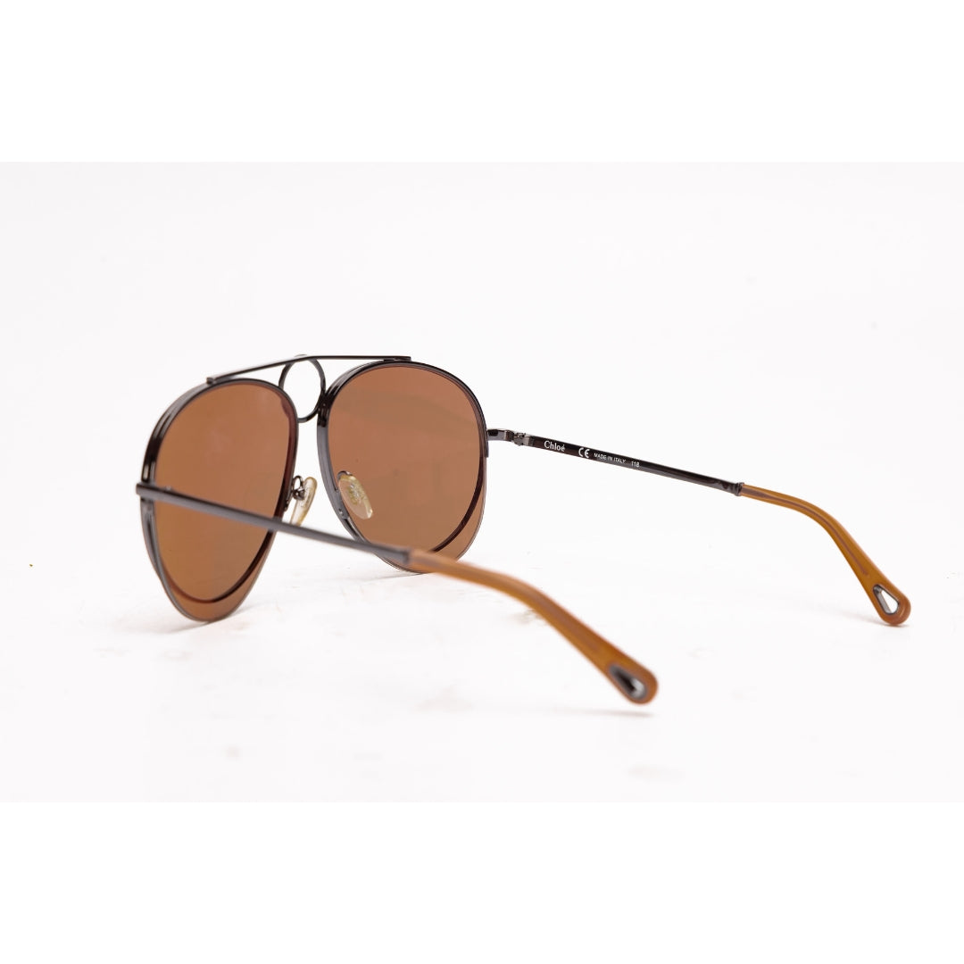 Chloe Metal Mirrored Romie Aviator Sunglasses