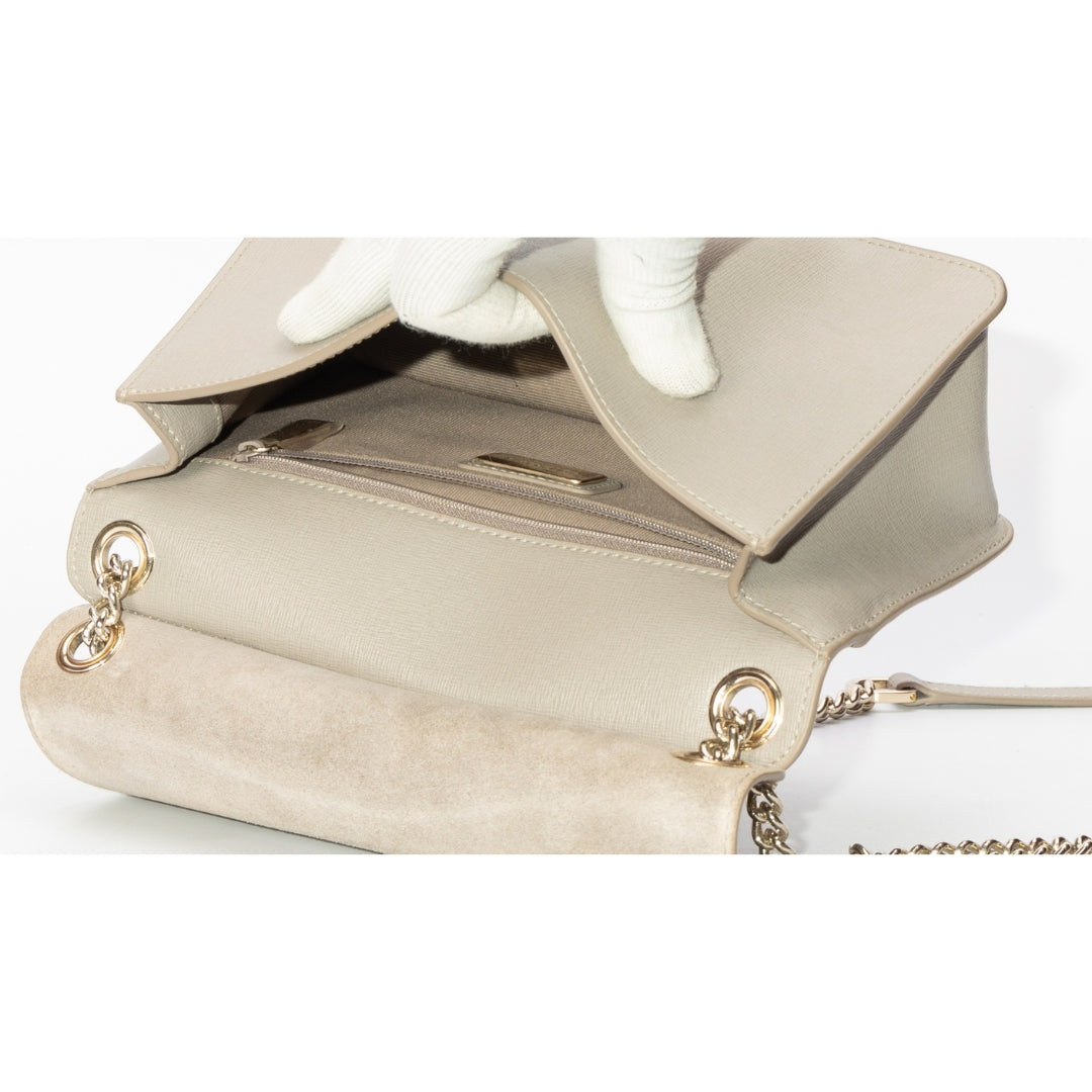 Furla Grey Venere Small Leather Crossbody Bag