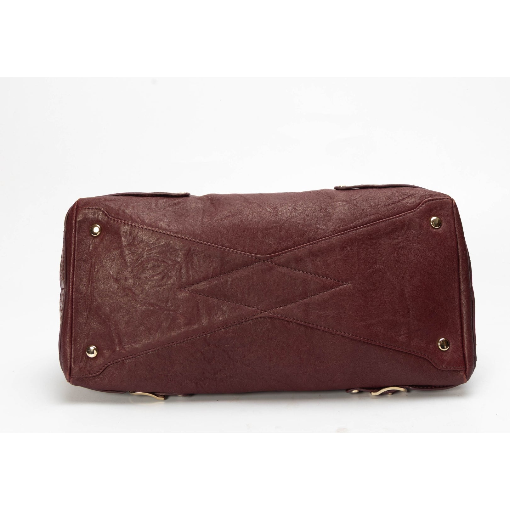 Jimmy Choo Maroon Python Embossed Convertible Satchel