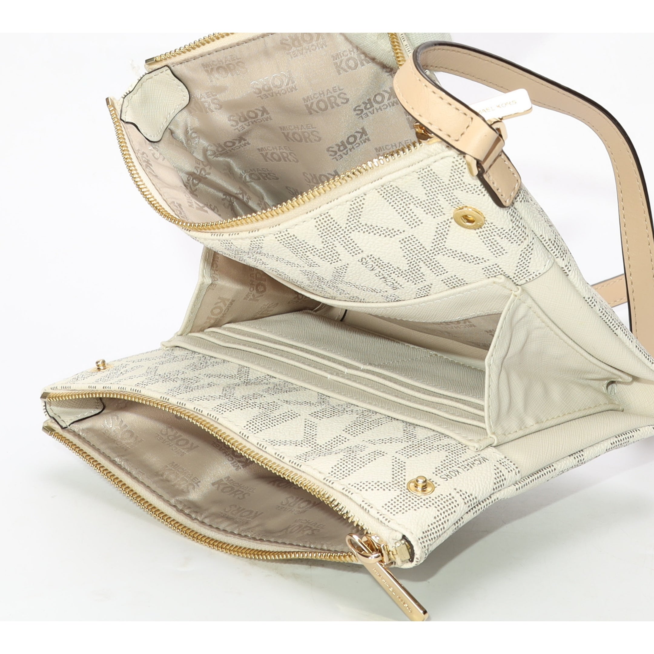 Michael Kors White Monogram Crossbody Bag