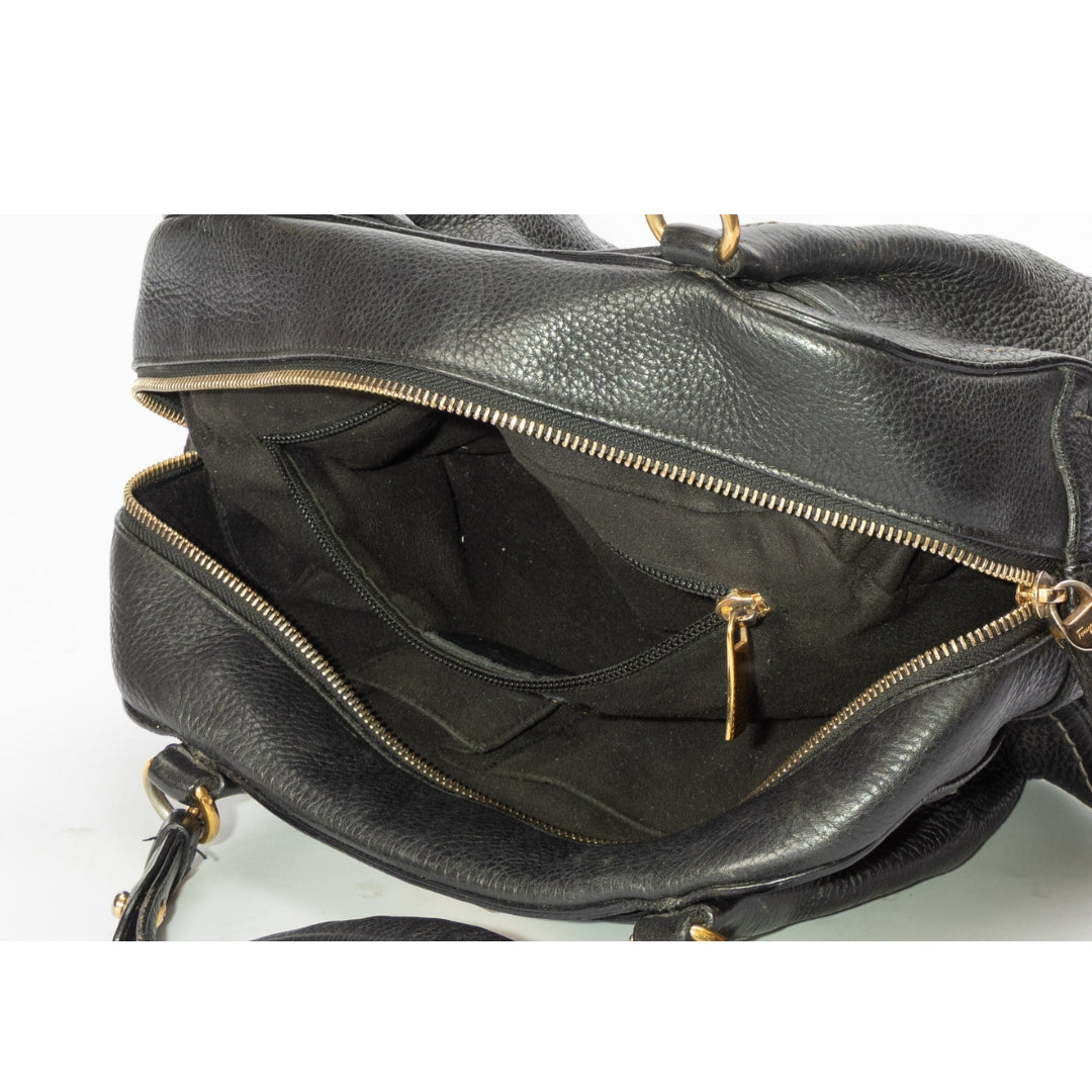 Salvatore Ferragamo Gancini Black Satchel
