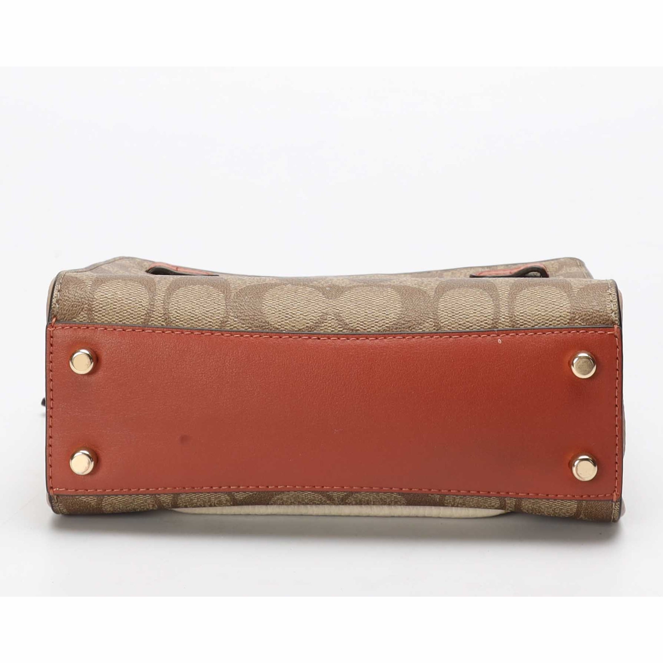 Coach Mini Lane Blocked Signature Canvas Satchel