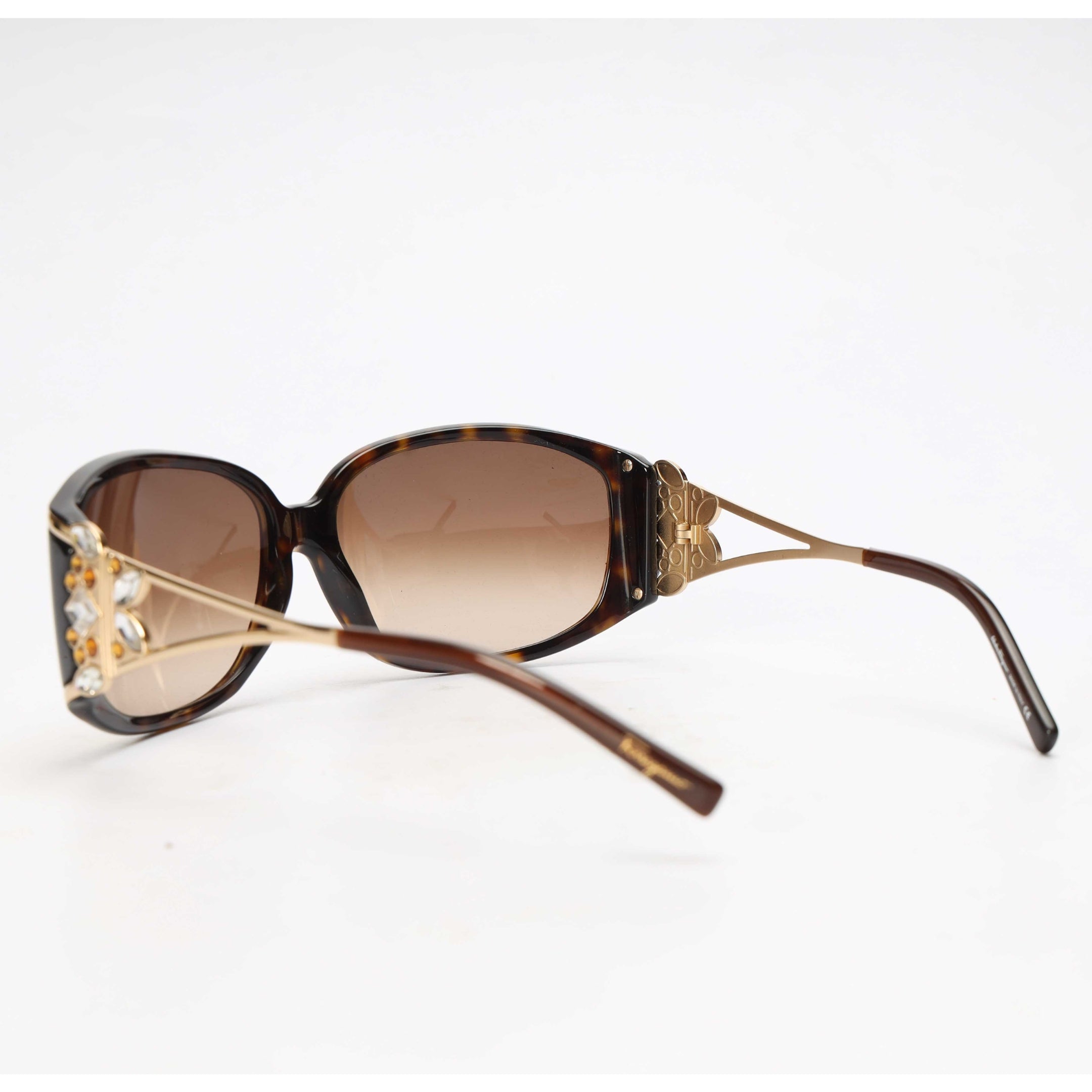 Salvatore Ferragamo Brown Studded Sunglasses