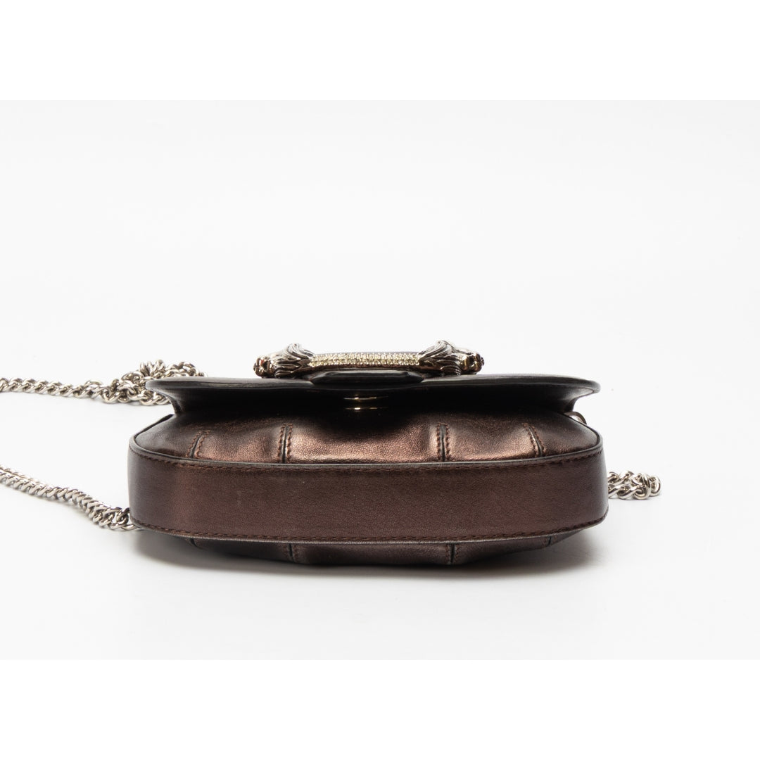 Roberto Cavalli Brown Leather Buckled Crossbody Bag