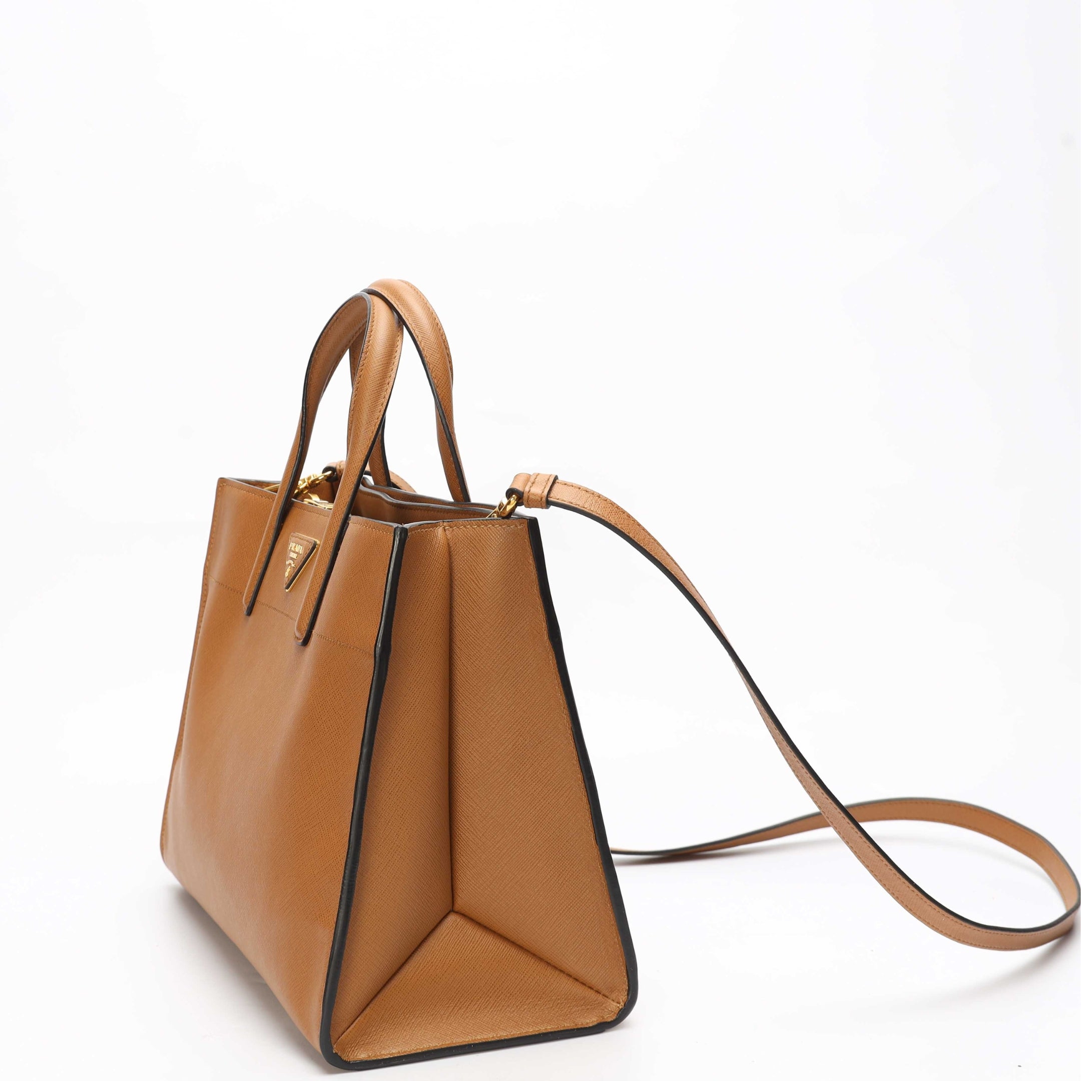 Prada Tan Soft Galleria Convertible Tote