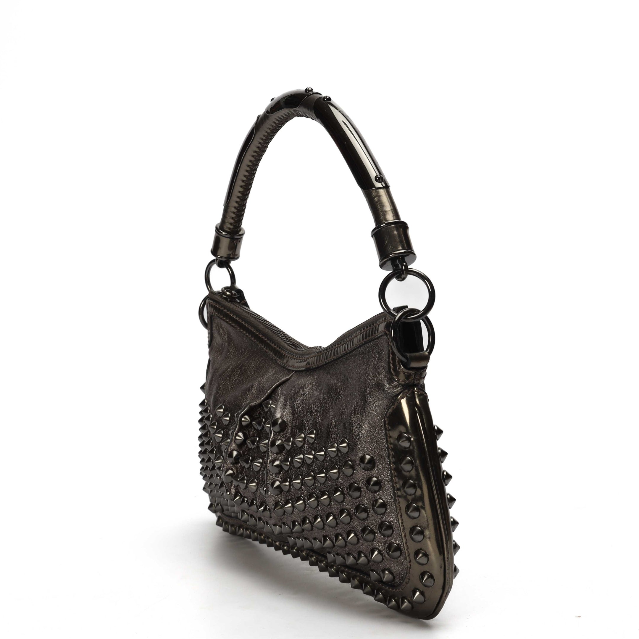 Burberry Charcoal Studded Shoulder Bag