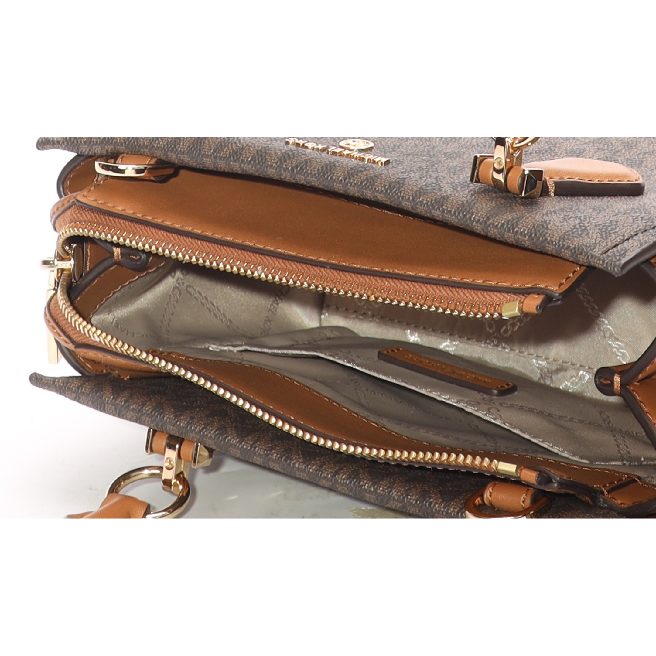Michael Kors Marilyn Brown Logo Satchel