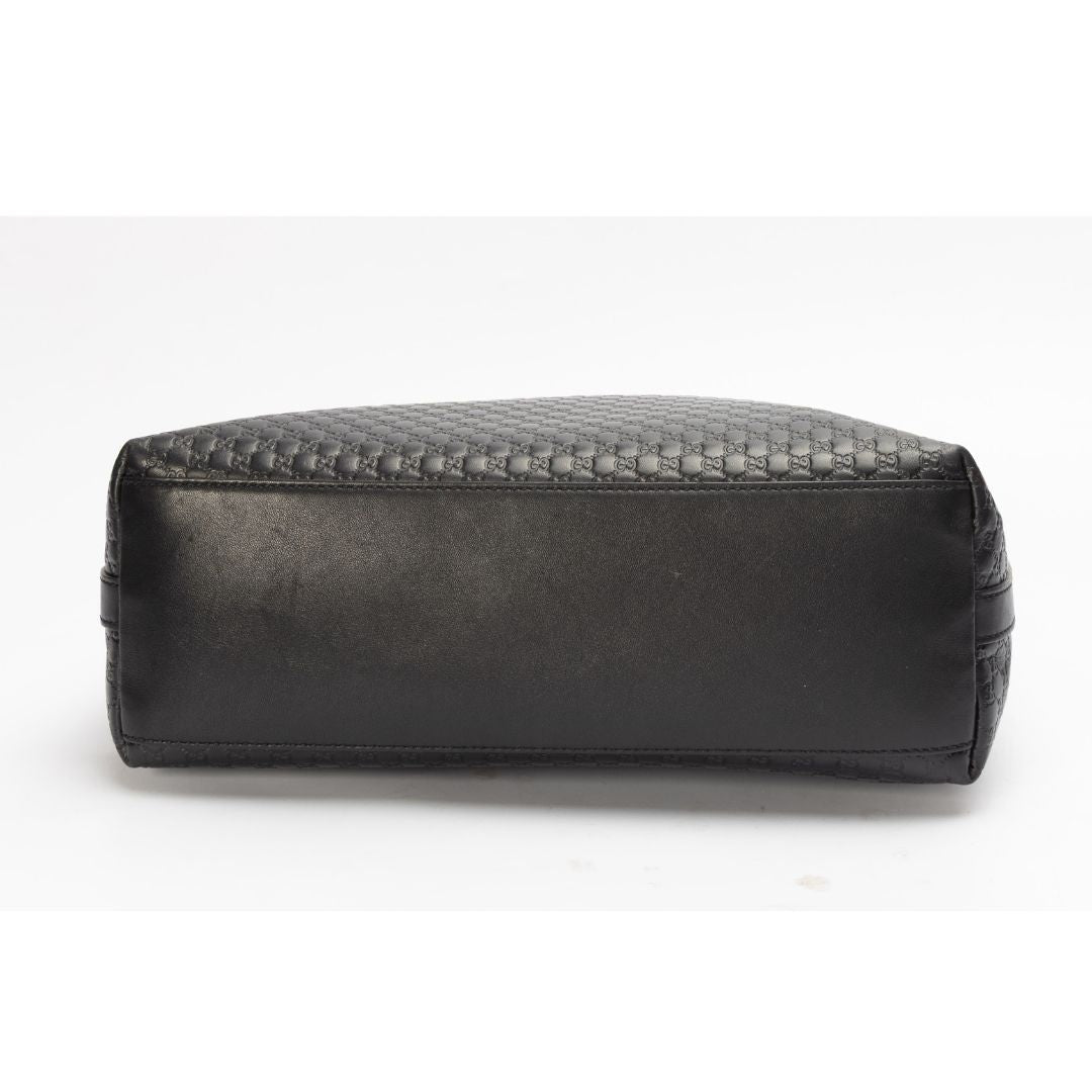 Gucci Black Microguccissima Leather Hobo Bag