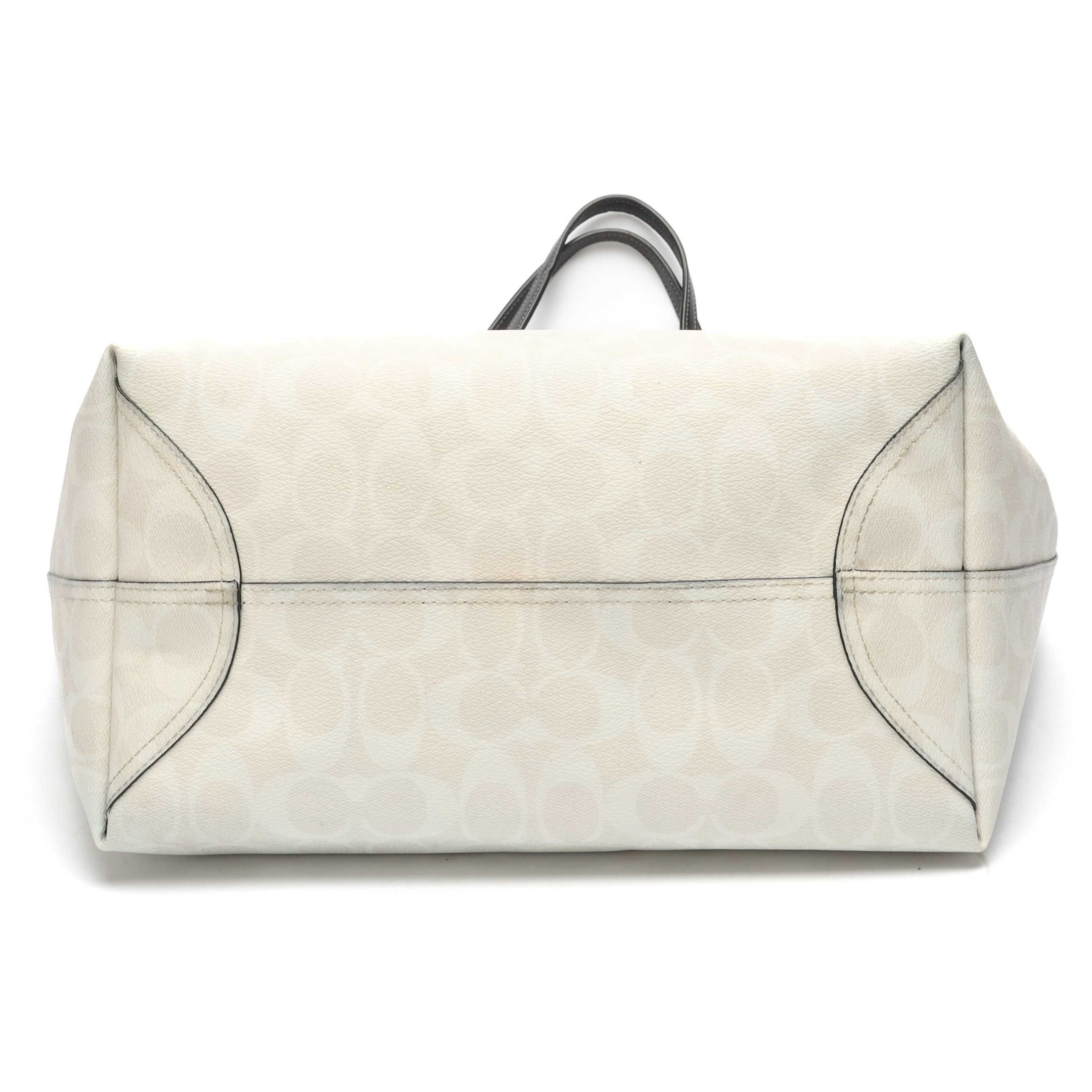 Coach White Signature Canvas City Tote