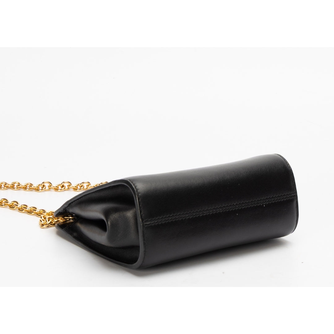 Tom Ford Black Leather T Lock Chain Bag