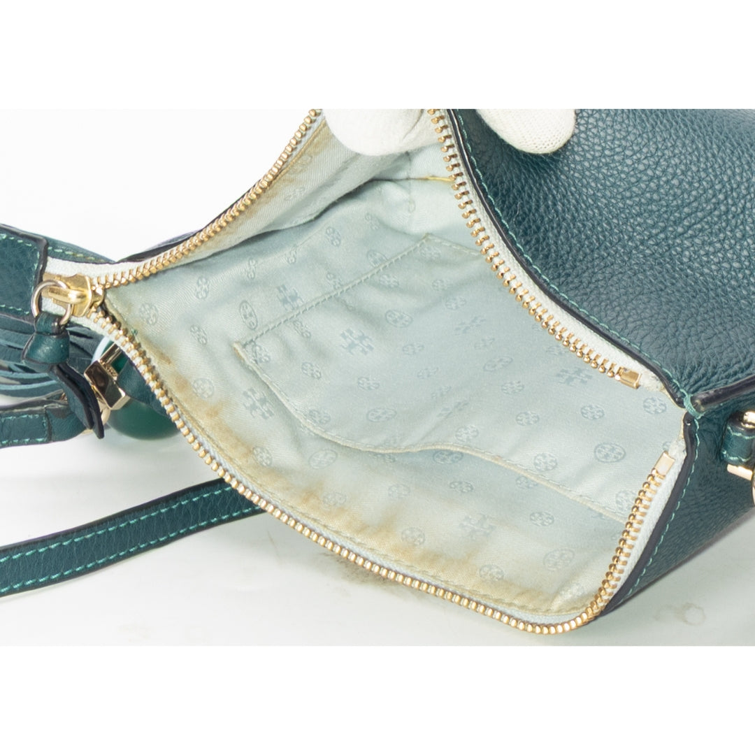 Tory Burch Green Kira Tassel Crossbody Bag
