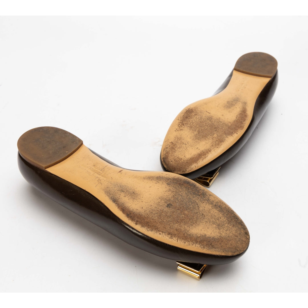 Ferragamo Black Varina Ballet Flats