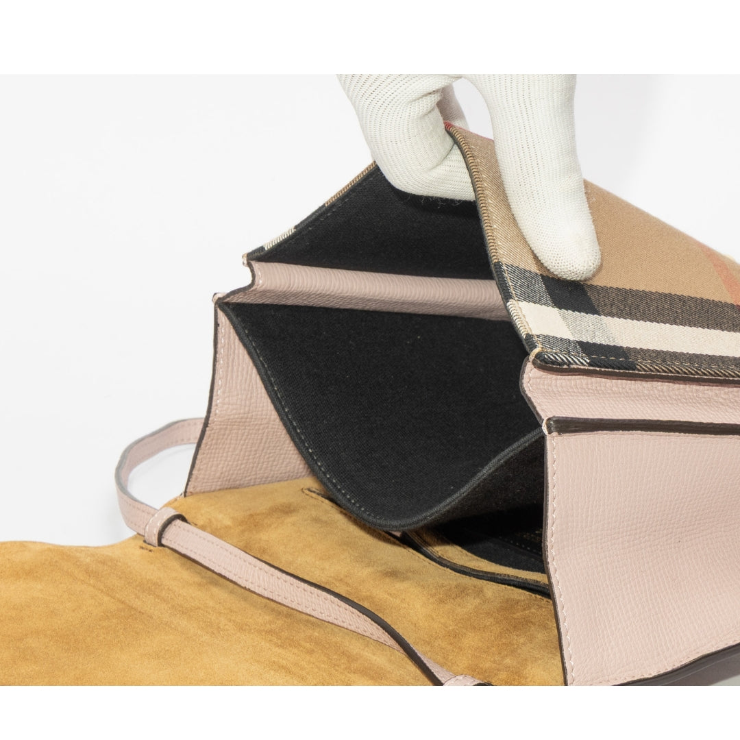 Burberry Pink House Check Canvas Macken Sling Bag