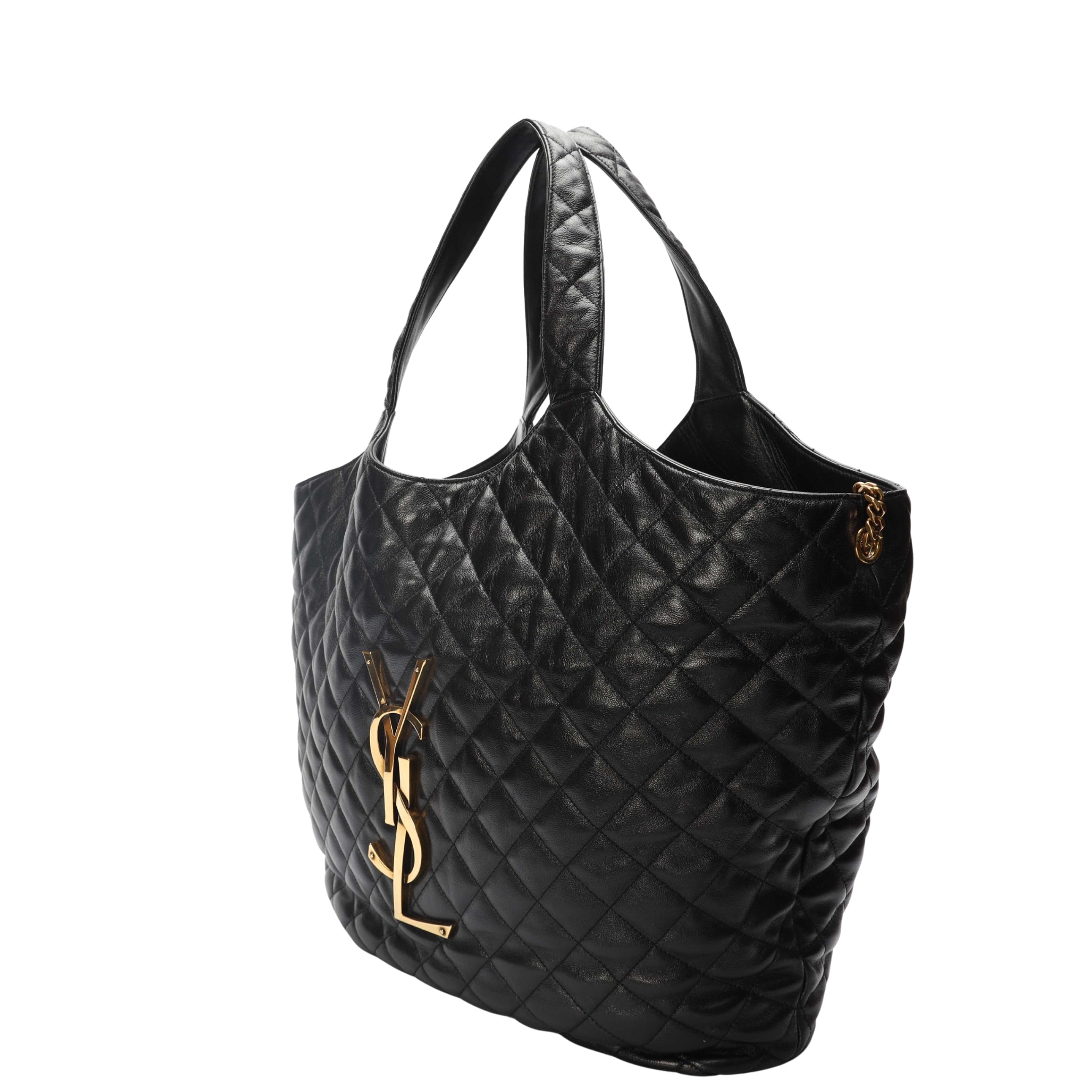 Saint Laurent Black Quilted Tote