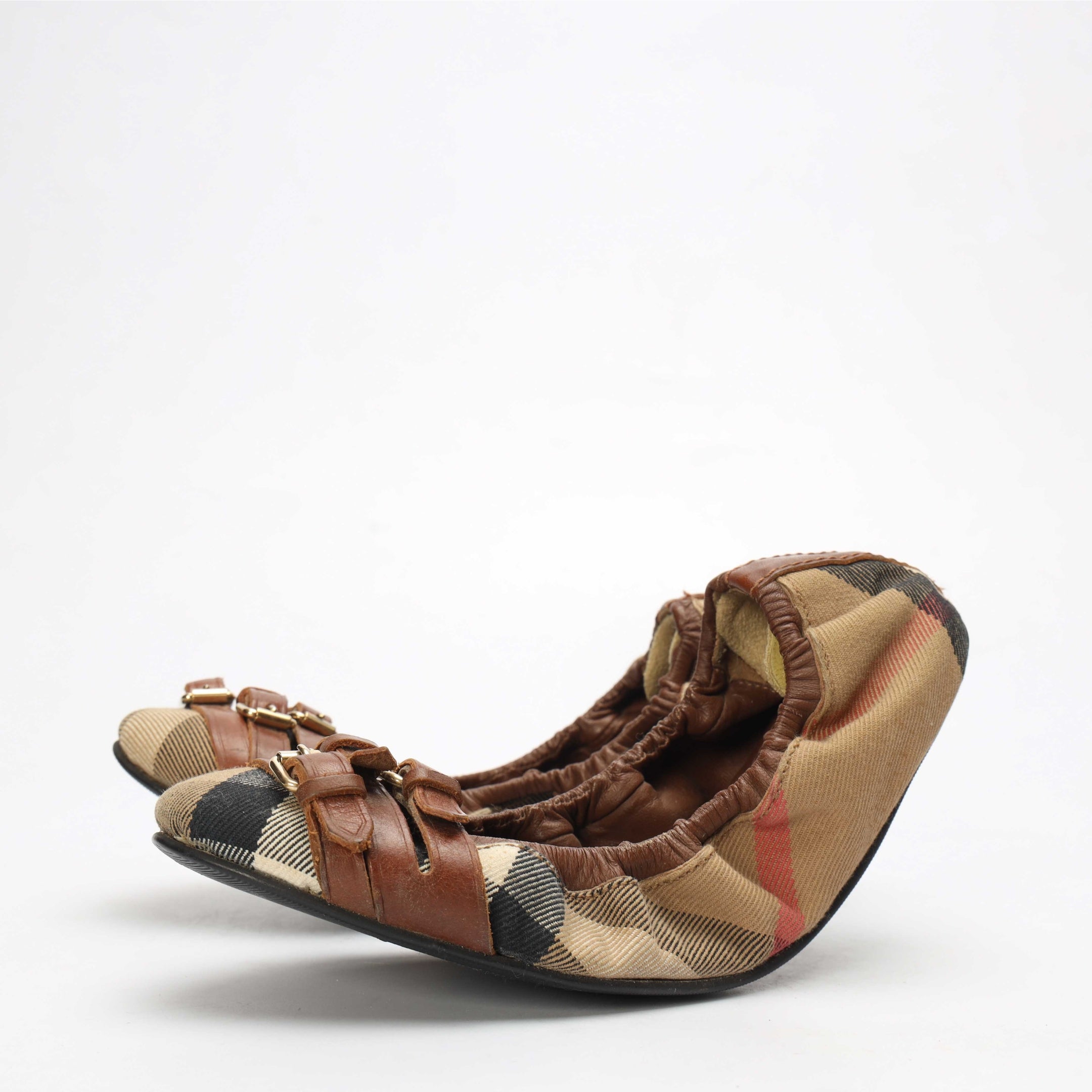 Burberry House Check Falcony Scrunch Ballet Flats