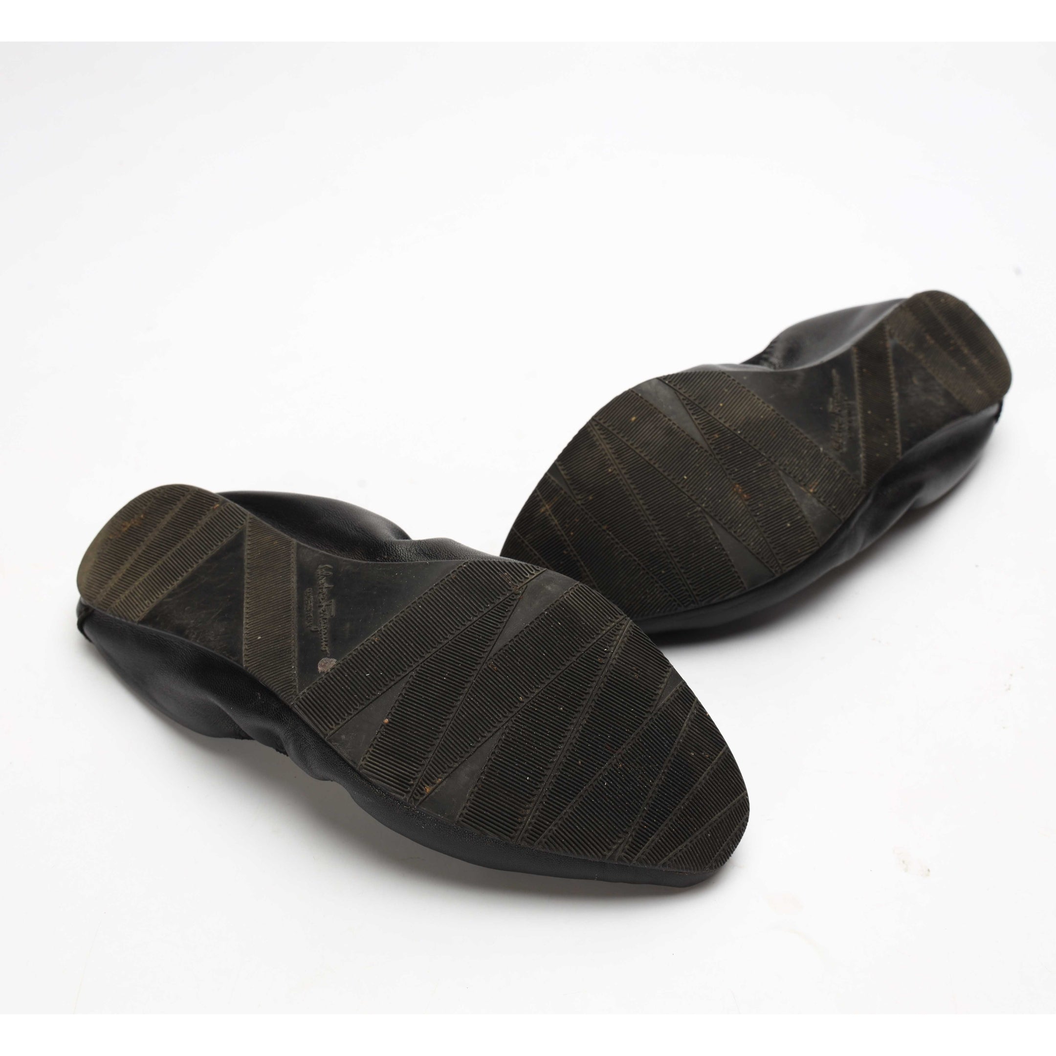 Salvatore Ferragamo Black My Joy Leather Ballet Flats