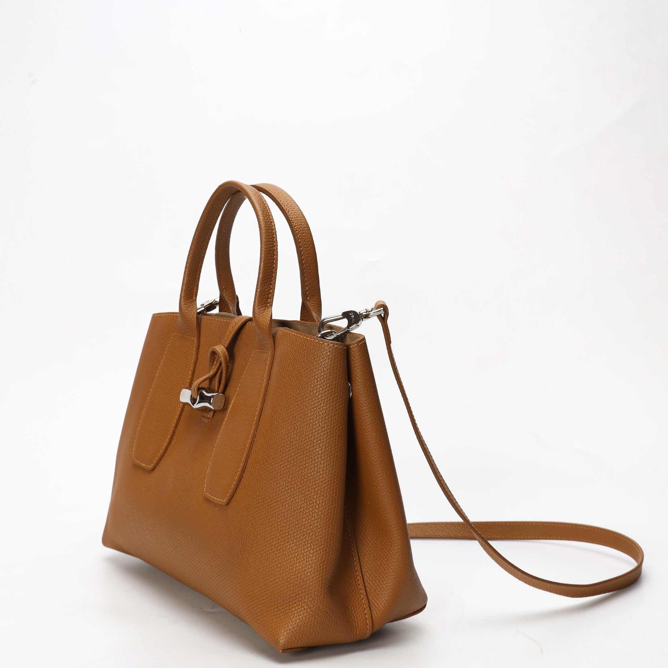 Longchamp Le Roseau Camel Large Satchel