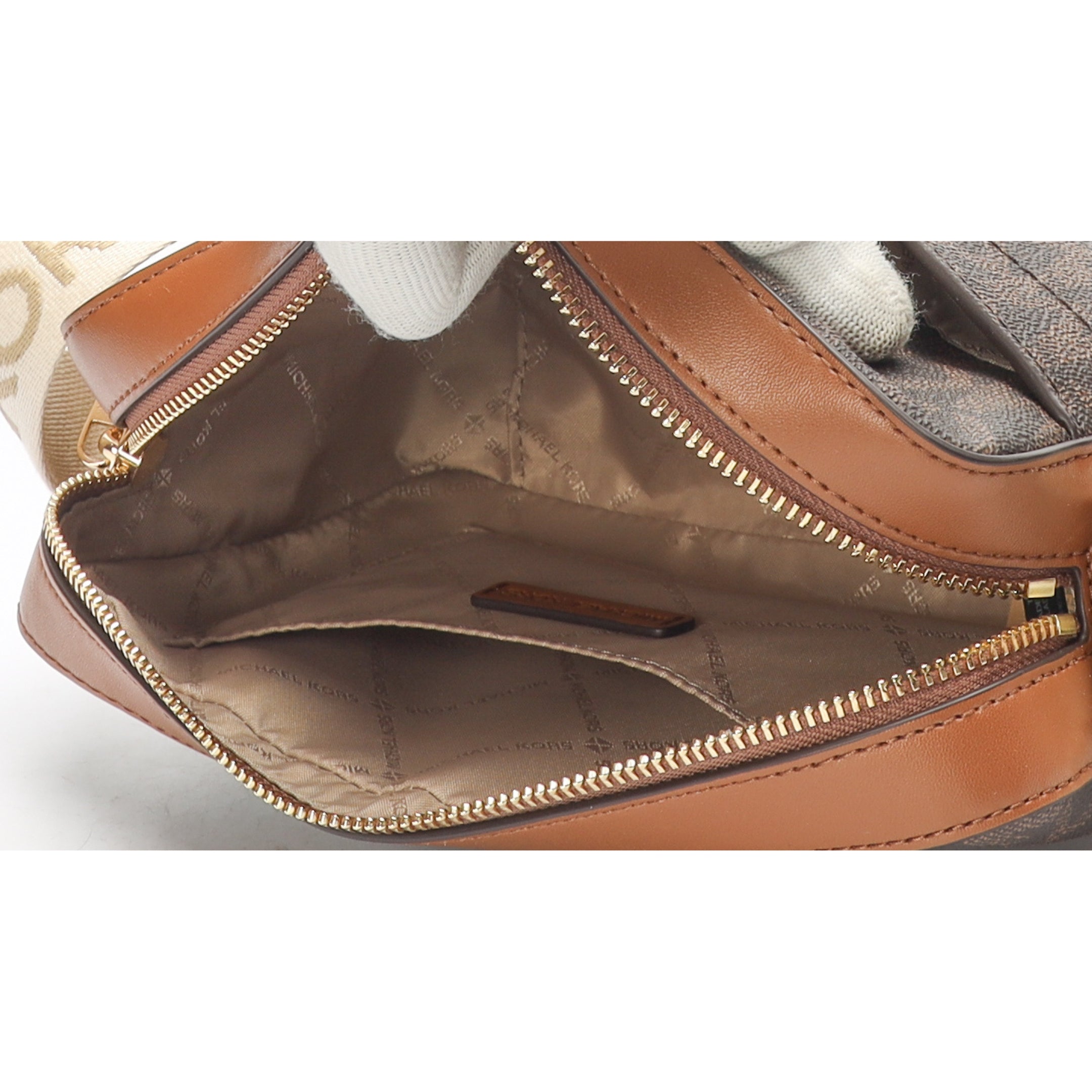 Michael Kors Brown Logo Maeve Crossbody Bag