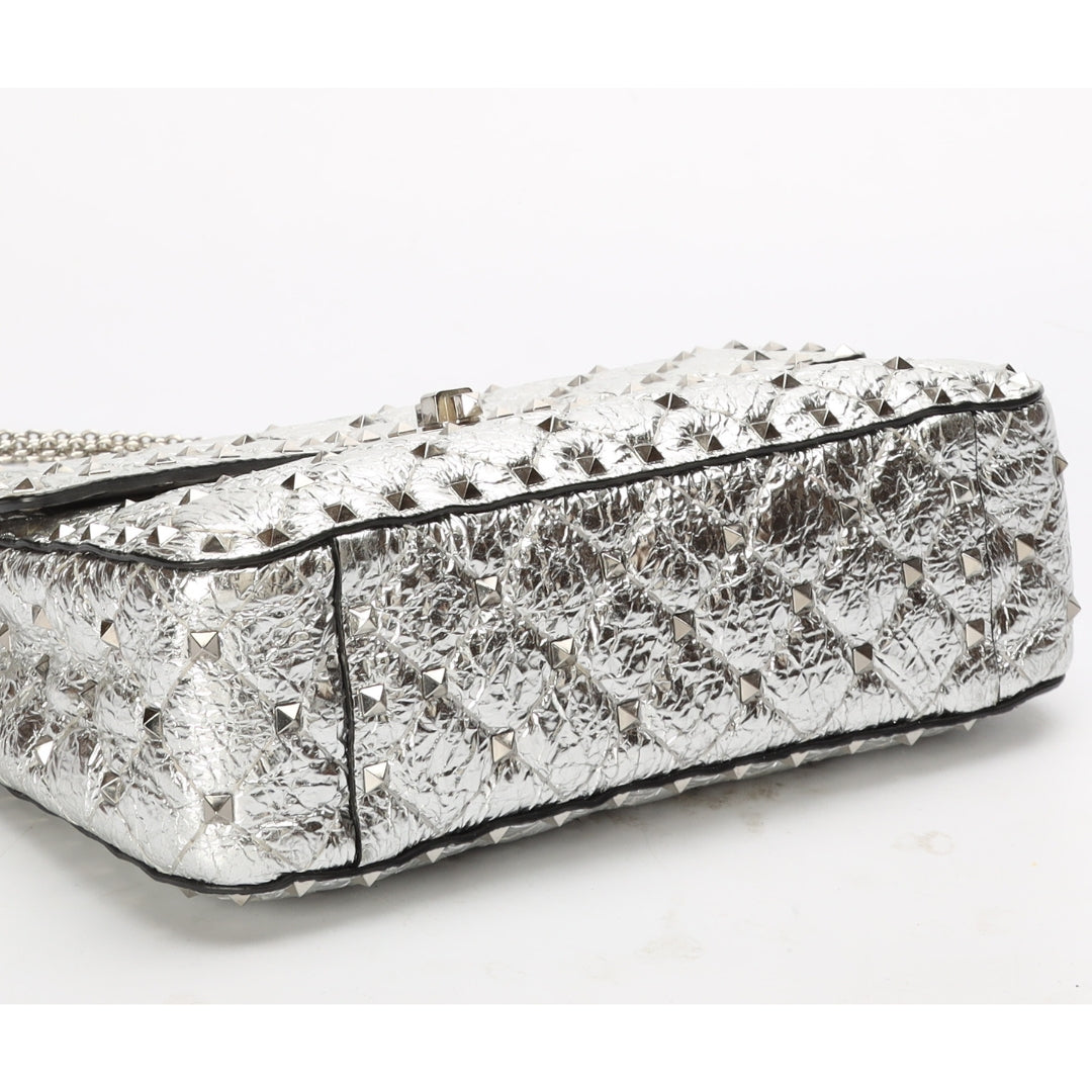 Valentino Garavani Silver Rockstud Spike Crossbody Bag