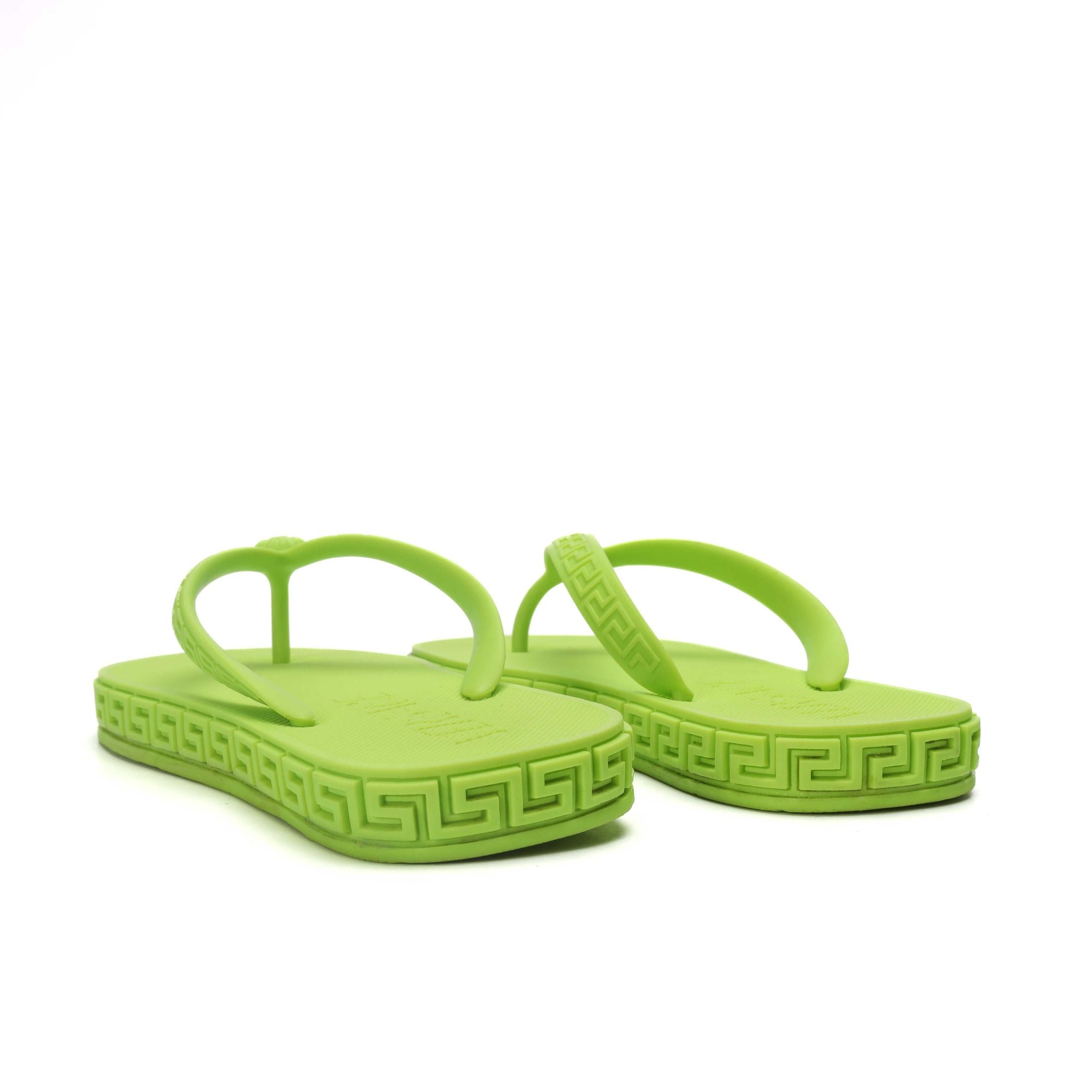Versace Greca Green Flip-Flop Sandals