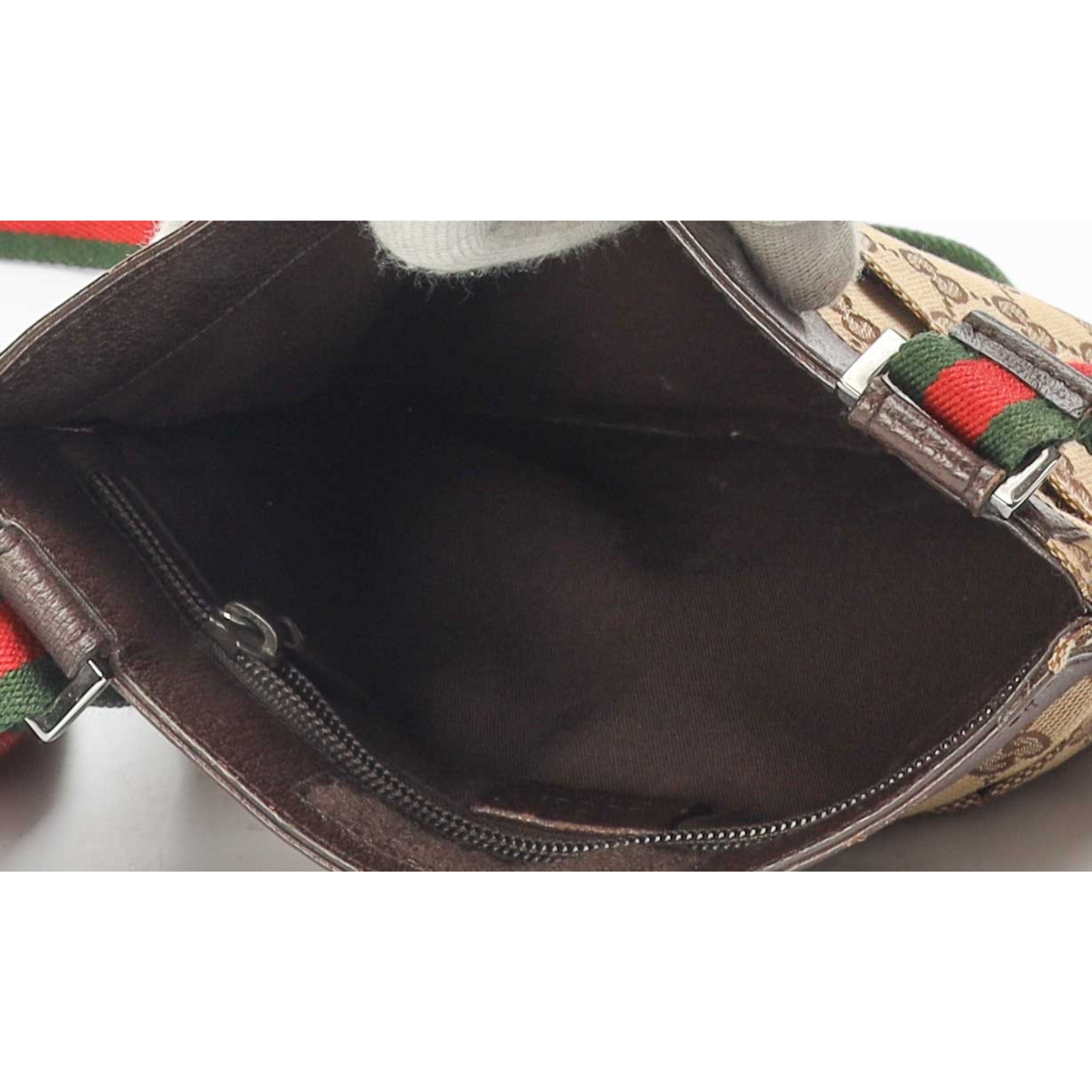 Gucci Brown GG Canvas Web Messenger Bag
