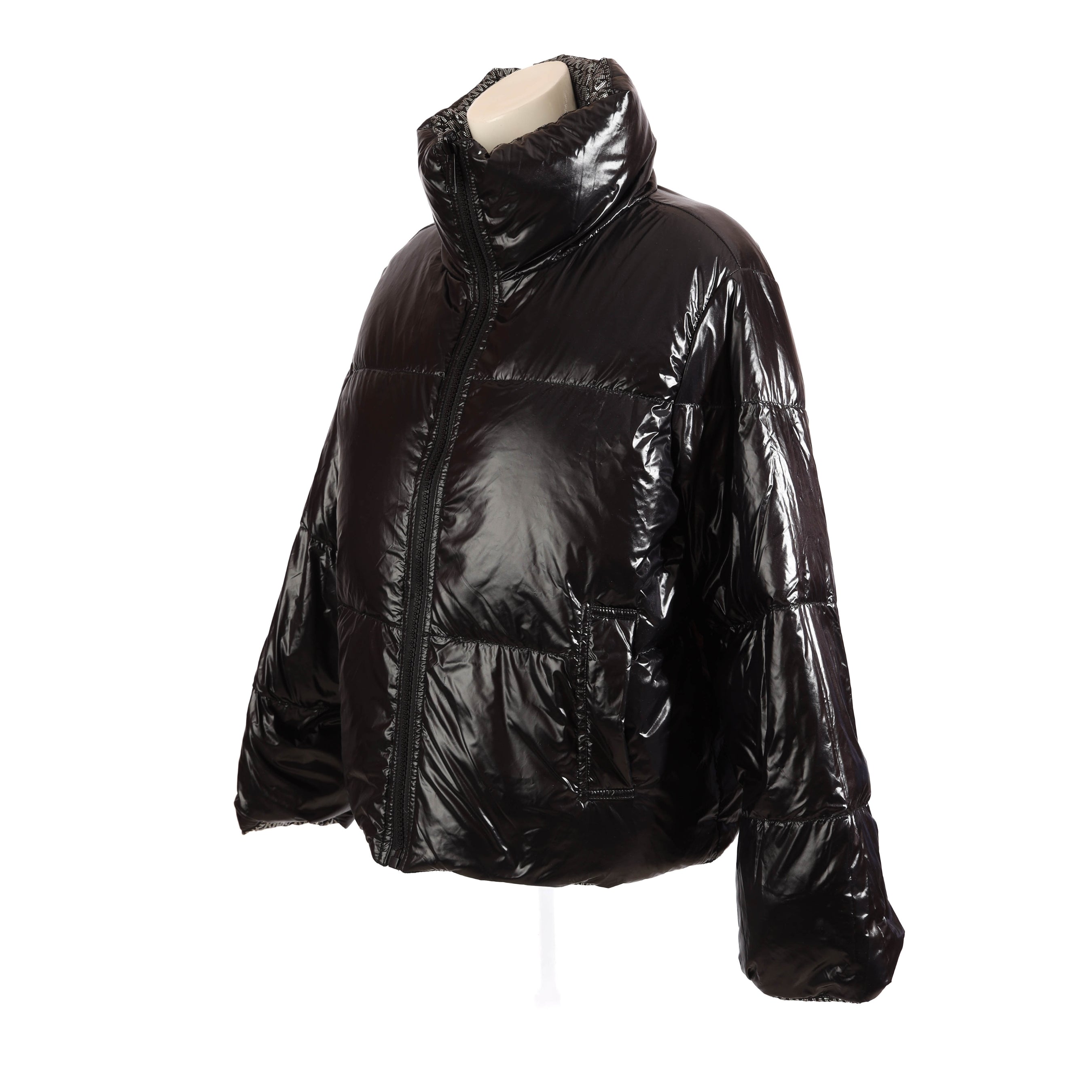 Michael Kors Logo Print High-Neck Puffer Jacket