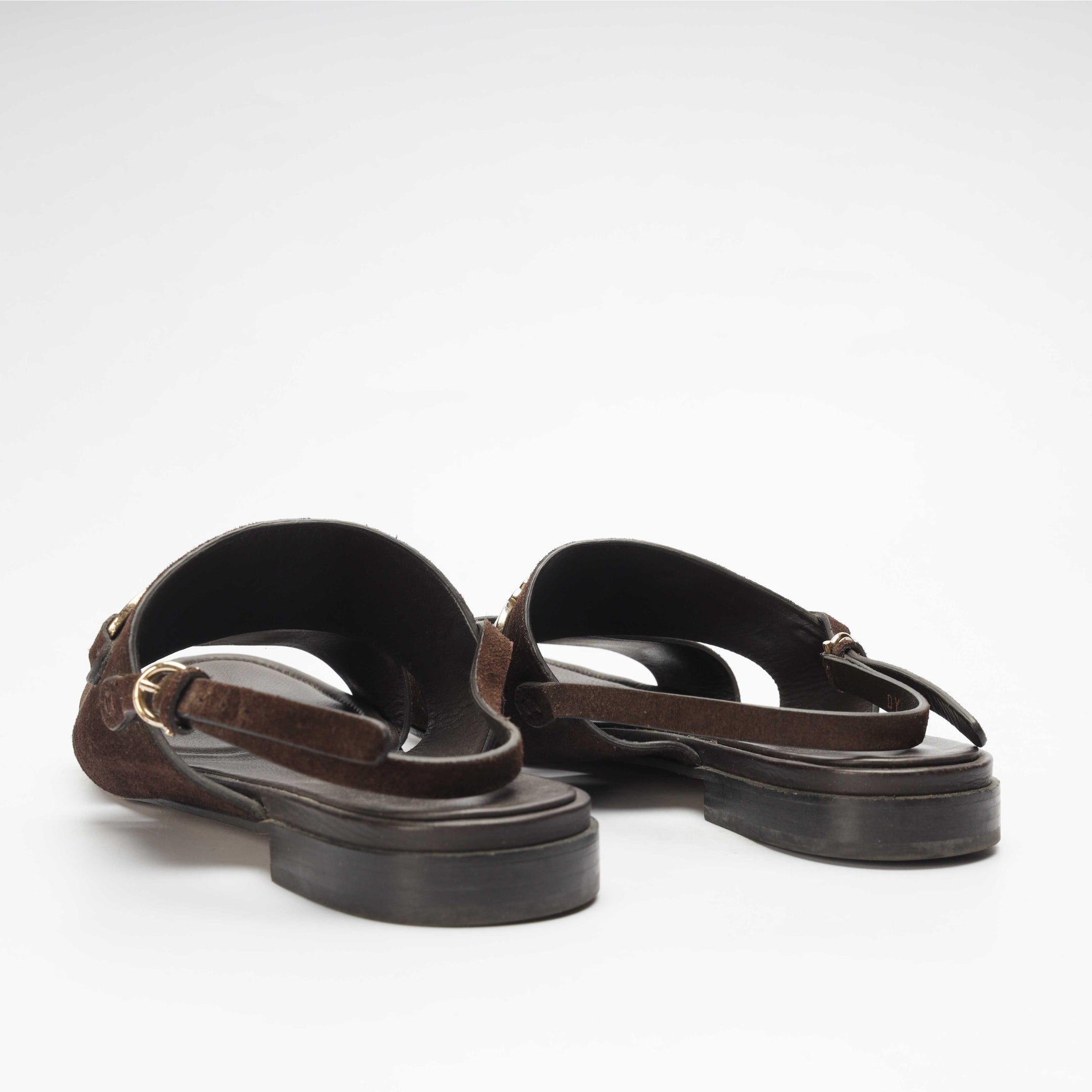 Salvatore Ferragamo Brown Suede Gancini Sandal