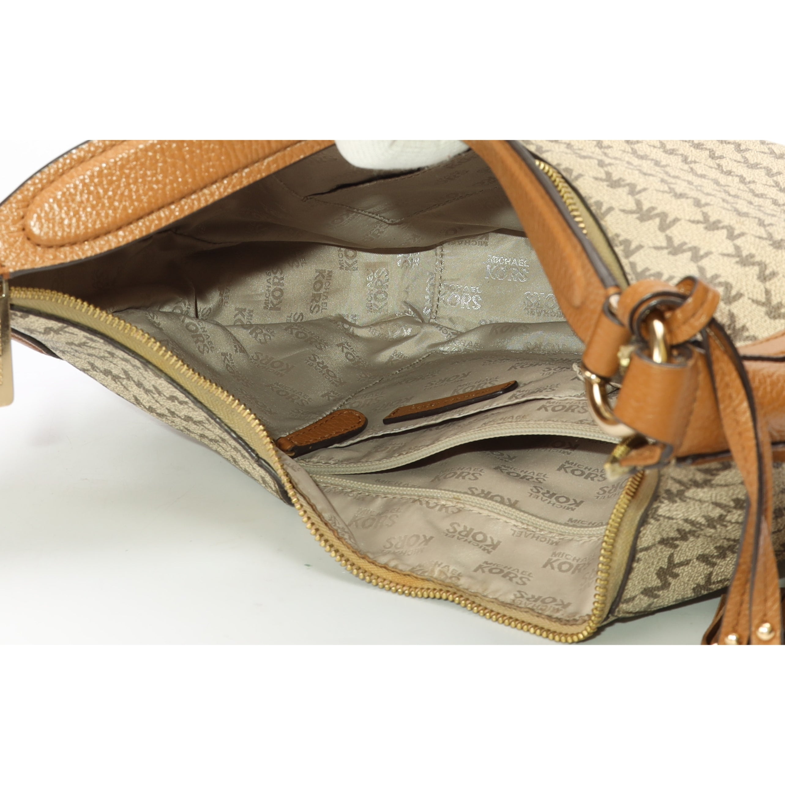 Michael Kors Lydia Vanilla Logo Hobo Bag