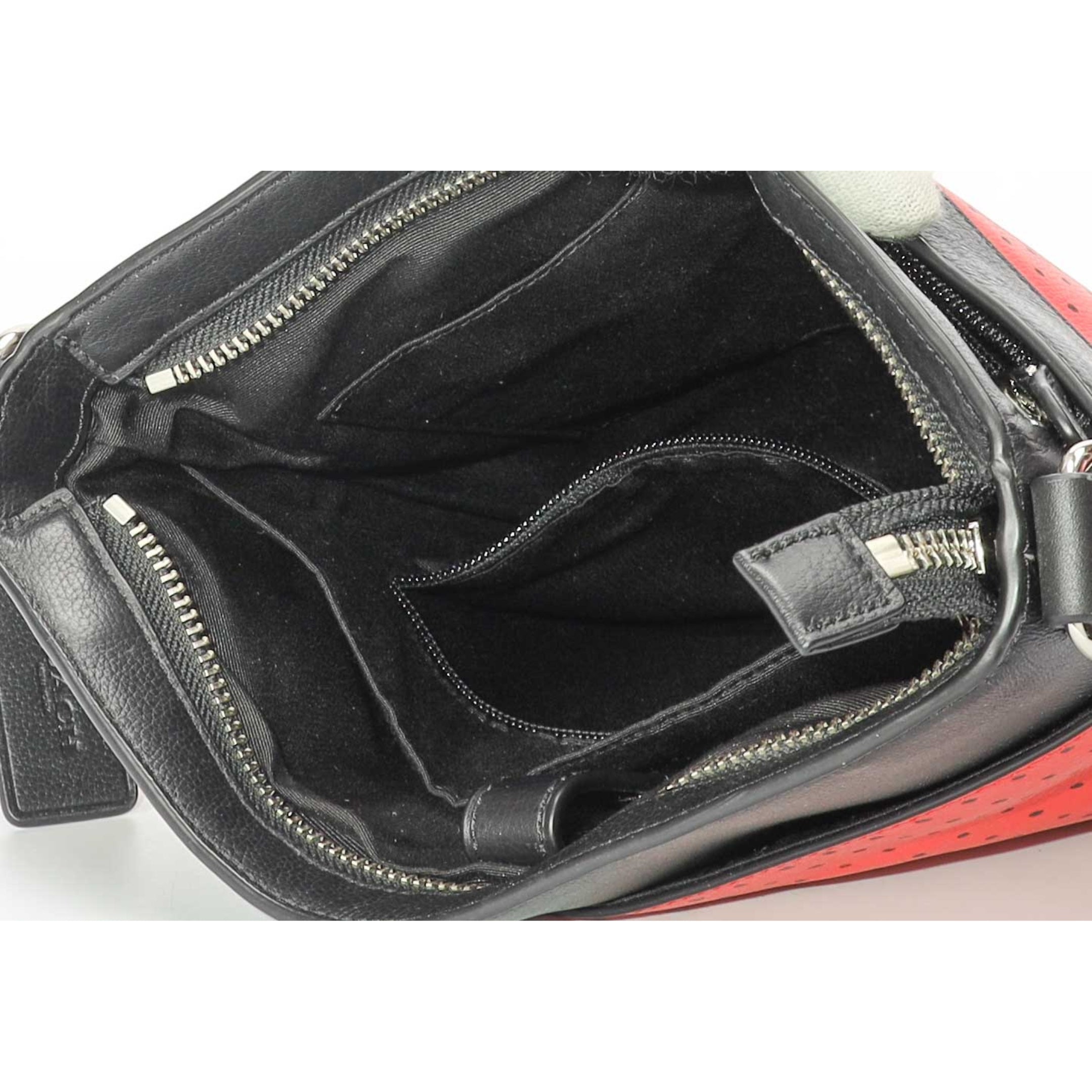 Coach Red & Black Bandana Print Messenger Bag