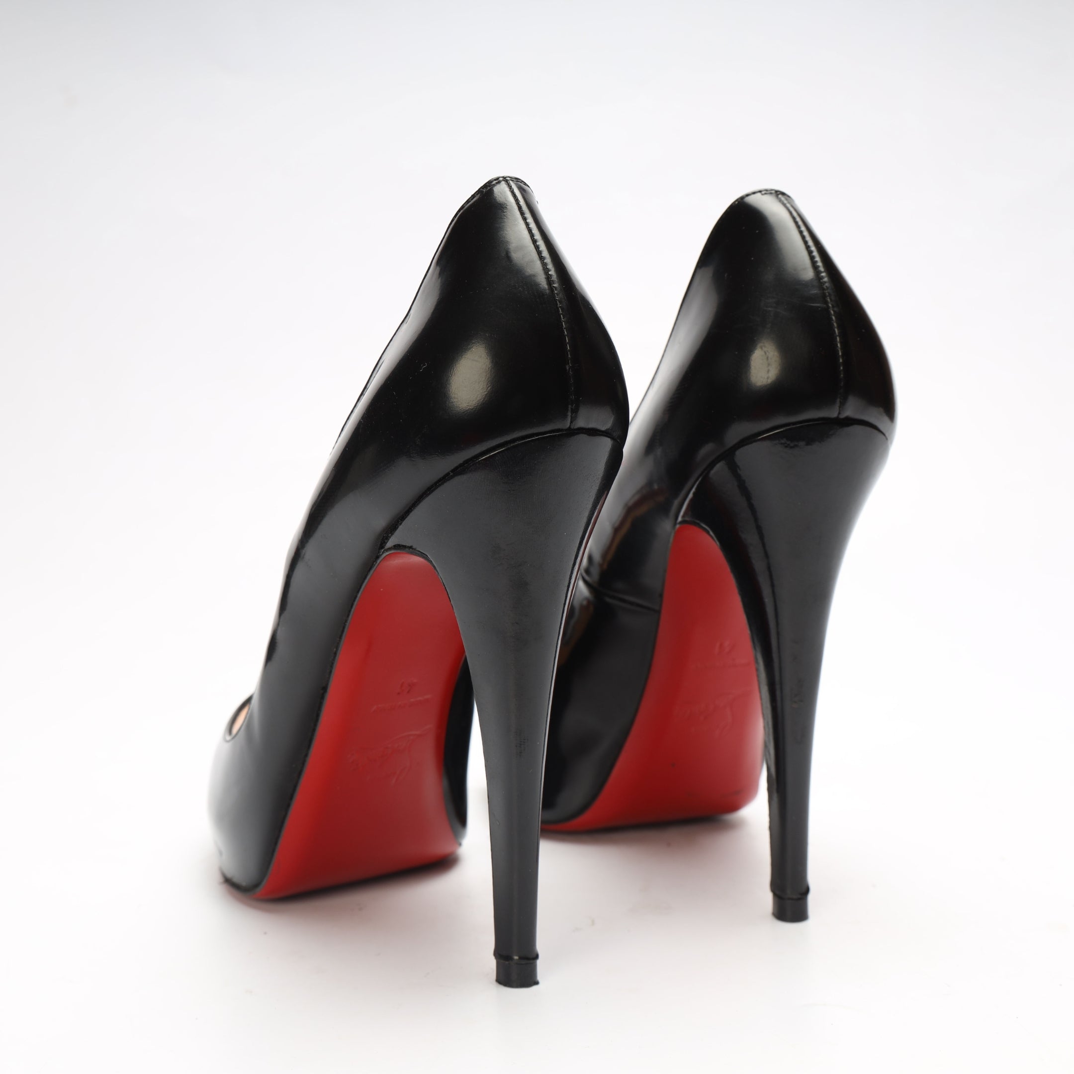 Christian Louboutin Black Red Peep Toe Pumps