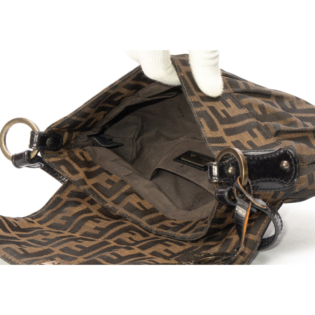 Fendi Zucca Brown Canvas Baguette