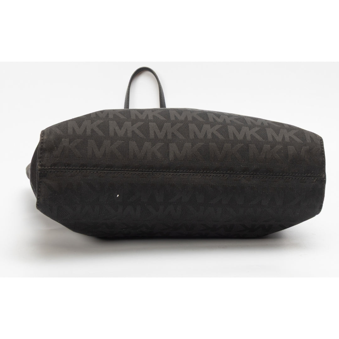 Michael Kors Black Canvas Jet Set Logo Tote