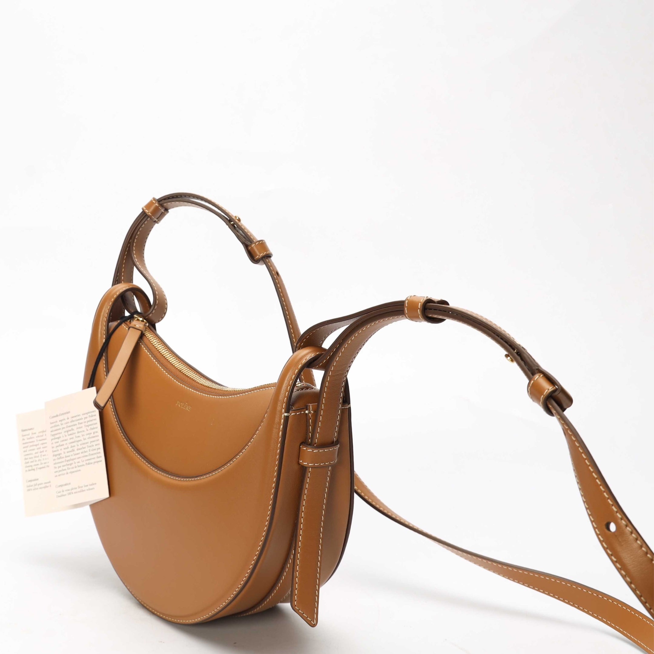 Polene Numero Dix Camel Crossbody Bag