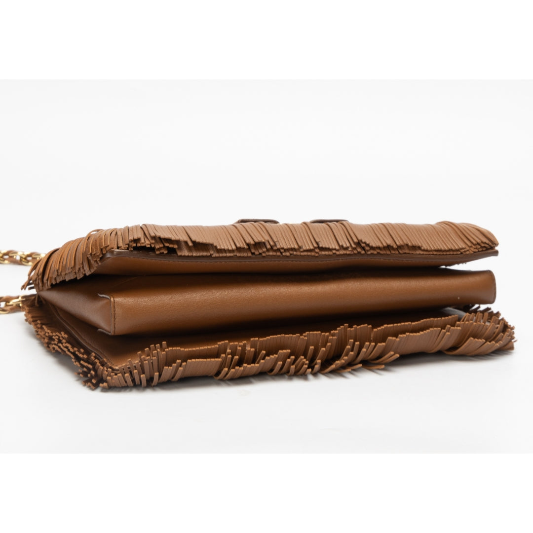 Salvatore Ferragamo Ginny Vara Fringe Leather Crossbody Bag
