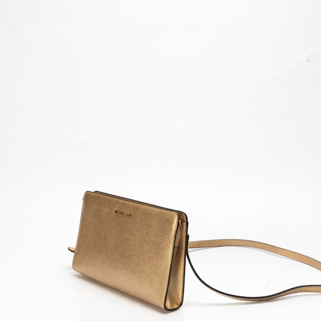 Michael Kors Jet Set Travel Pale Gold Crossbody Bag