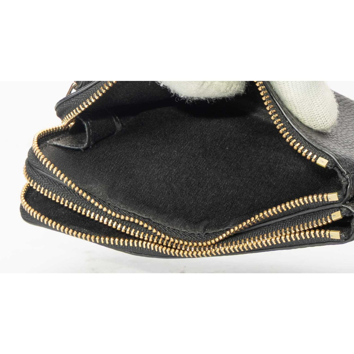 Coach Double Corner Zip Black Wallet