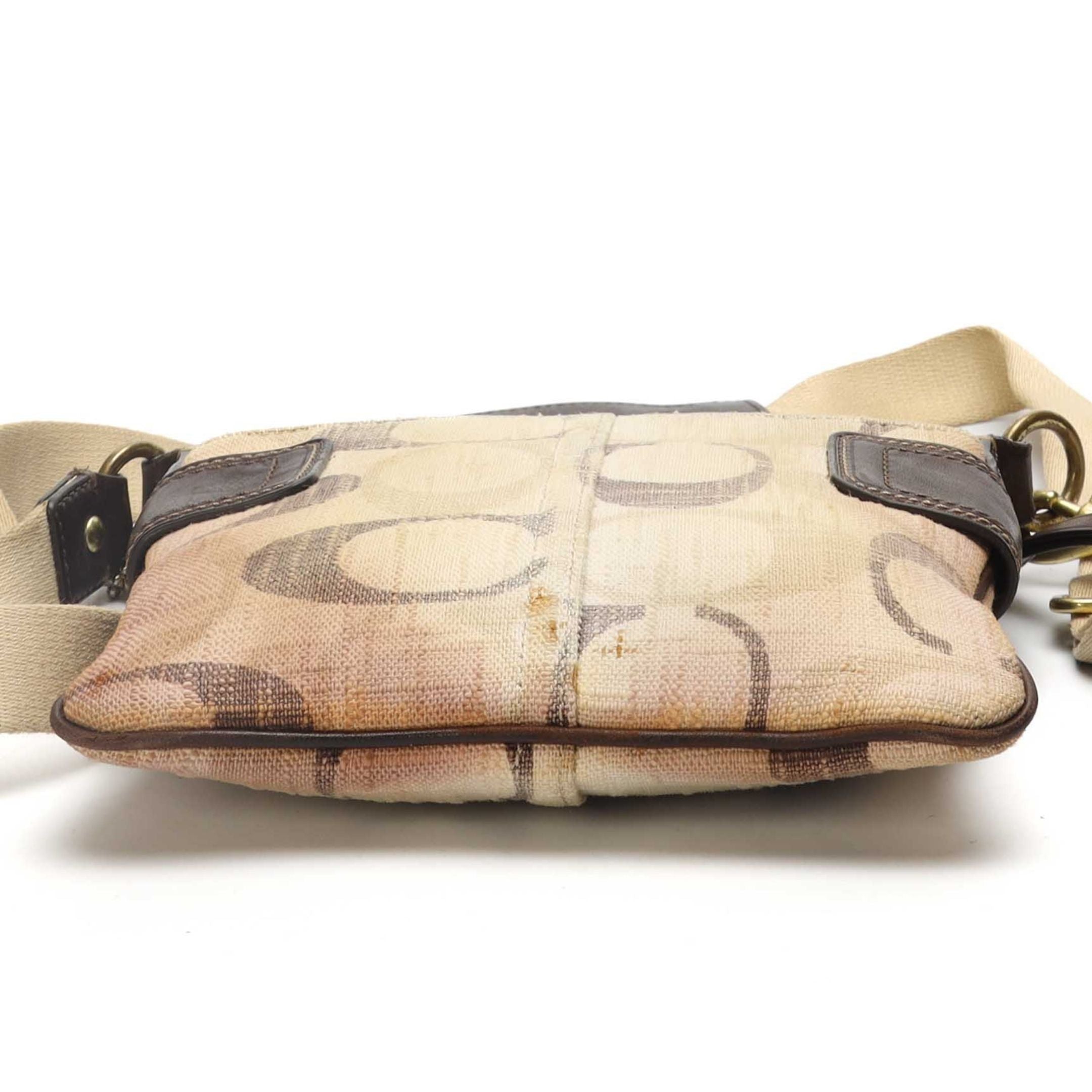 Coach Beige Logo Swingpack Crossbody Bag