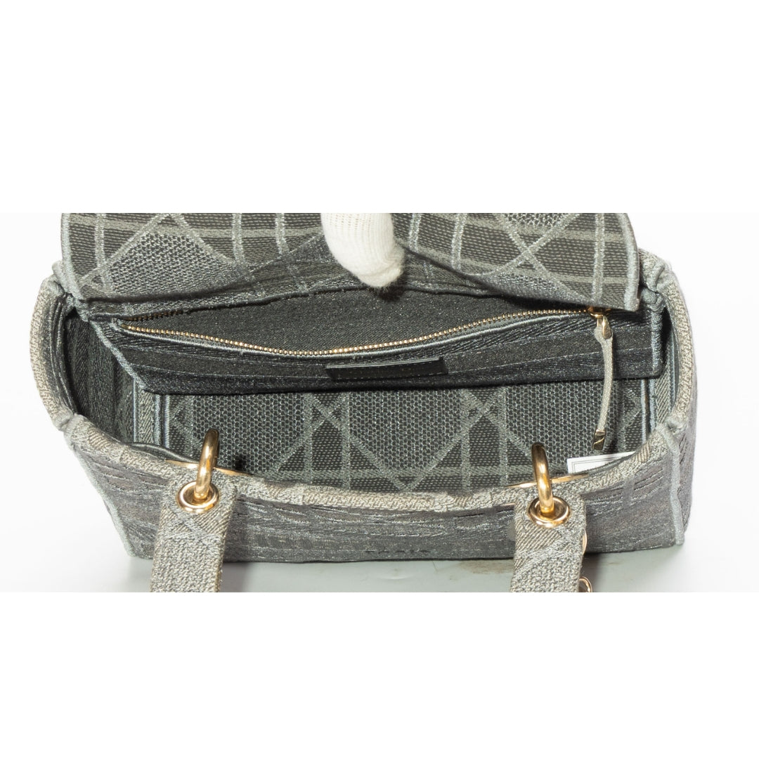 Dior Grey Cannage Medium Lady D-Lite Satchel