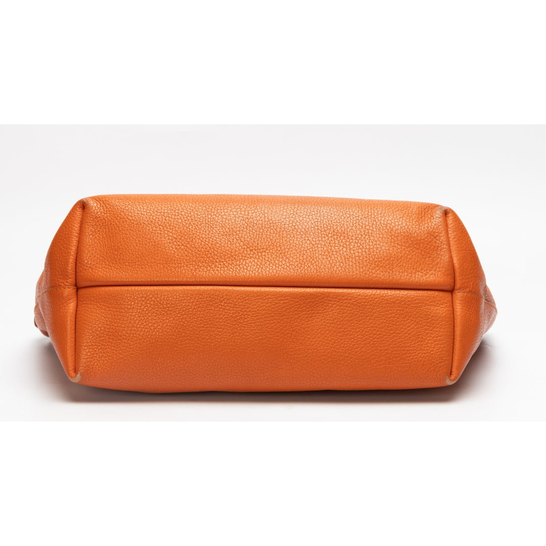 Salvatore Ferragamo Bolso Orange Leather Tote
