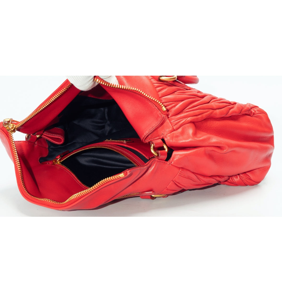 Miu Miu Matelasse Leather Nappa Tote Bag