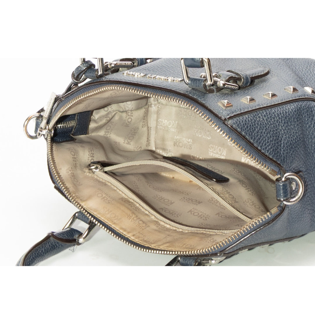 Michael Kors Navy Studded Ciara Convertible Satchel