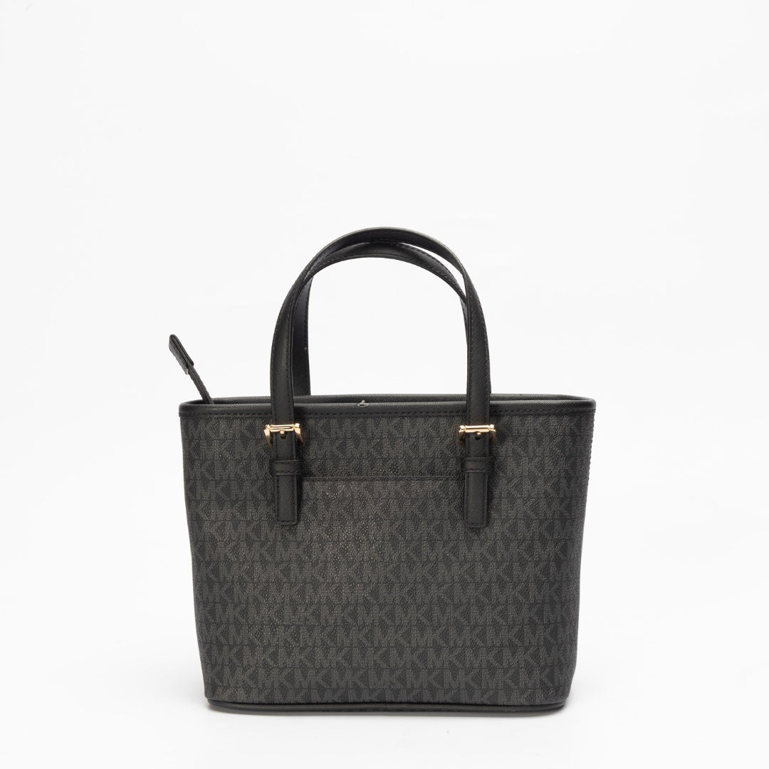 Michael Kors Black Jet Set Travel Logo Satchel